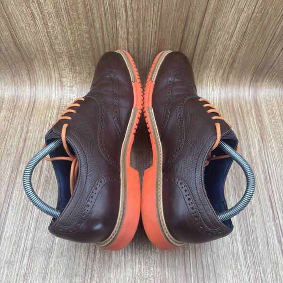 Cole Haan Great Jones Leather Wing Tip Shoes‎ Men’s Size 8 M Brown Orange C11235